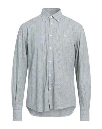 Harmont & Blaine Man Shirt Grey Size Xxl Cotton, Linen