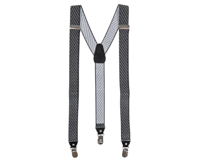 Champs Men's Adjustable Suspenders In Black And White Stripe