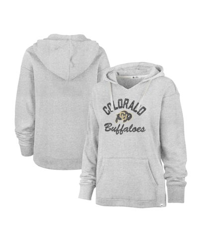 47 Brand Women's ' Gray Distressed Colorado Buffaloes Wrapped Up Kennedy V-neck Pullover Hoodie