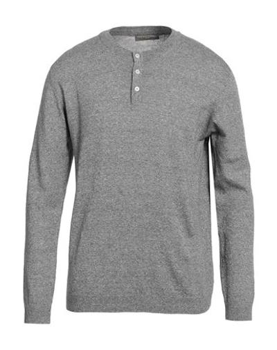 Daniele Fiesoli Man Sweater Lead Size L Linen, Cotton In Grey