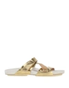 Moma Woman Sandals Gold Size 11 Leather In Gold