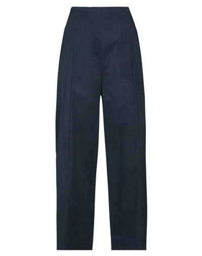 Alessia Santi Woman Pants Navy Blue Size 6 Cotton, Elastane In Navy Blue