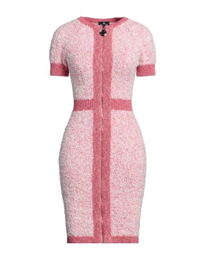 Elisabetta Franchi Woman Mini Dress Coral Size 4 Cotton, Polyamide, Viscose, Polyester, Acetate In Red