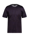 Emporio Armani Man T-shirt Purple Size L Cotton, Polyester