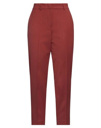 Ql2  Quelledue Ql2 Quelledue Woman Pants Brick Red Size 8 Virgin Wool, Lycra