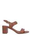 Ferragamo Woman Sandals Tan Size 10 Calfskin In Brown