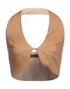 Actualee Woman Top Camel Size 12 Linen In Beige