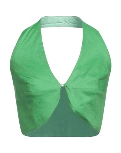 Actualee Woman Top Green Size 8 Linen