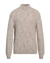 Heritage Man Turtleneck Beige Size L Recycled Nylon, Synthetic Fibers, Polyester, Alpaca Wool, Wool