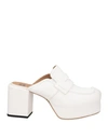 MOMA MOMA WOMAN MULES & CLOGS WHITE SIZE 6 LEATHER