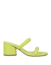 Aeyde Aeydē Woman Sandals Acid Green Size 8 Soft Leather