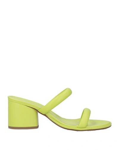 Aeyde Aeydē Woman Sandals Acid Green Size 7 Soft Leather