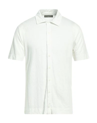 Daniele Fiesoli Man Shirt White Size L Linen, Elastane