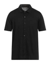 Daniele Fiesoli Man Shirt Black Size M Linen, Elastane