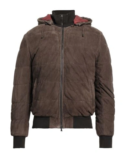 Barba Napoli Man Jacket Dark Brown Size 44 Soft Leather
