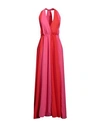 Siste's Woman Maxi Dress Red Size L Polyester, Elastane In Pink