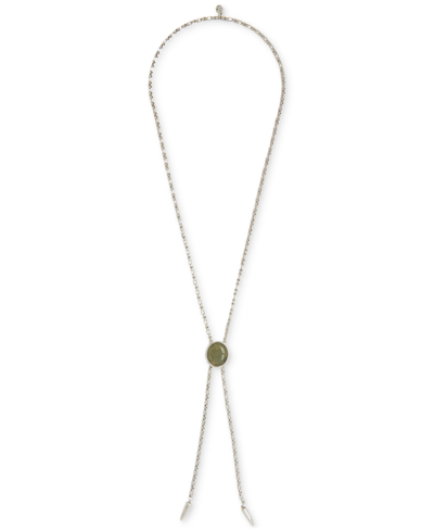 Lucky Brand Silver-tone Gemstone 32-3/4" Adjustable Lariat Necklace