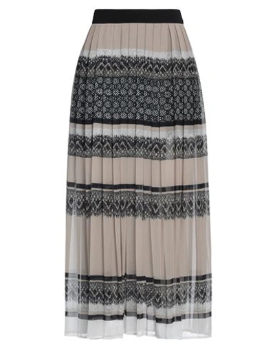 Angelo Marani Woman Long Skirt Sand Size 8 Viscose In Beige
