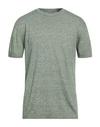 Daniele Fiesoli Man Sweater Military Green Size Xxl Linen, Cotton
