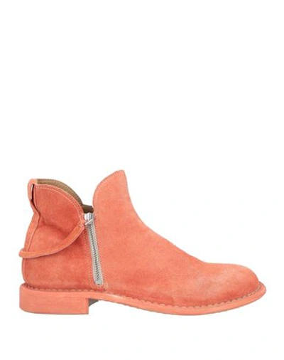 Moma Woman Ankle Boots Salmon Pink Size 8 Leather