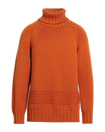 Dsquared2 Man Turtleneck Rust Size M Virgin Wool In Red