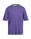 Paltò Man Sweater Purple Size L Linen, Cotton