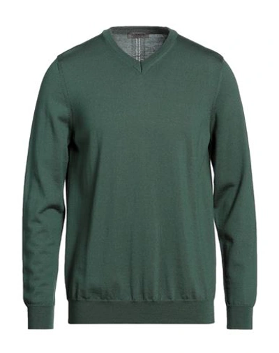 +39 Masq Man Sweater Dark Green Size 42 Merino Wool