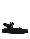 MOMA MOMA WOMAN SANDALS BLACK SIZE 8 LEATHER