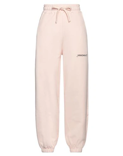 Hinnominate Woman Pants Light Pink Size L Cotton In Beige