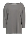 Rossopuro Woman Top Grey Size L Viscose In Grey