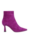 Lola Cruz Woman Ankle Boots Purple Size 7 Soft Leather