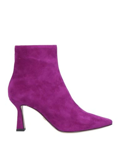 Lola Cruz Woman Ankle Boots Purple Size 7 Soft Leather In Purple