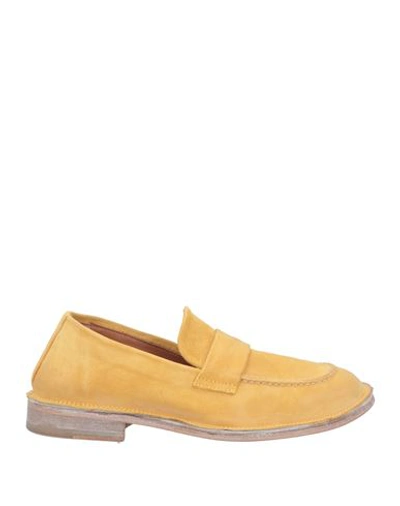 Moma Woman Loafers Ocher Size 11 Leather In Yellow