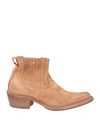 Moma Woman Ankle Boots Sand Size 7 Leather In Beige