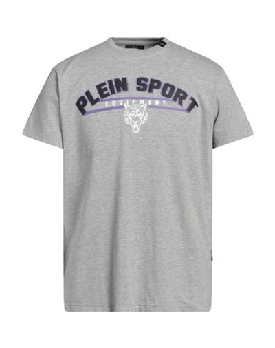 Plein Sport Man T-shirt Grey Size L Cotton, Elastane