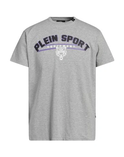 Plein Sport Man T-shirt Grey Size Xxl Cotton, Elastane