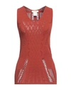 Marani Jeans Woman Top Rust Size S/m Polyamide, Cotton, Elastane In Red