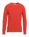 Filippo De Laurentiis Man Sweater Red Size 42 Cotton In Orange