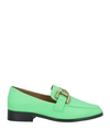 Bibi Lou Woman Loafers Acid Green Size 11 Soft Leather In Green