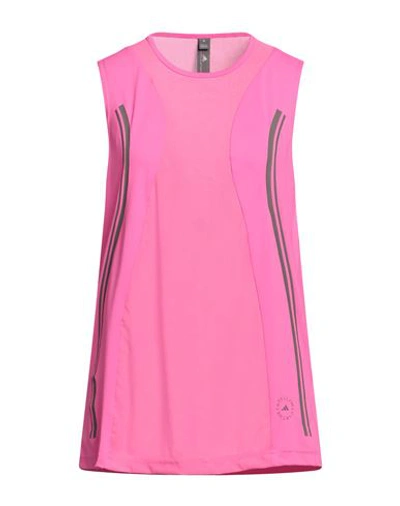 Adidas By Stella Mccartney Woman Tank Top Fuchsia Size L Recycled Polyester, Elastane In Pink