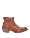 Moma Woman Ankle Boots Tan Size 10 Leather In Brown