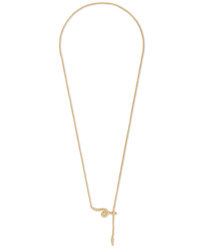 Lucky Brand Gold-tone Snake 24" Adjustable Lariat Necklace