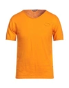 Grey Daniele Alessandrini Man T-shirt Orange Size M Cotton