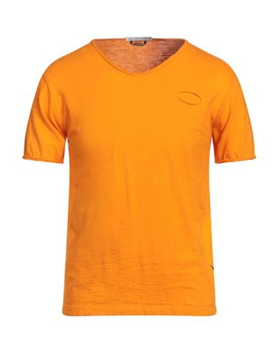 Grey Daniele Alessandrini Man T-shirt Orange Size M Cotton