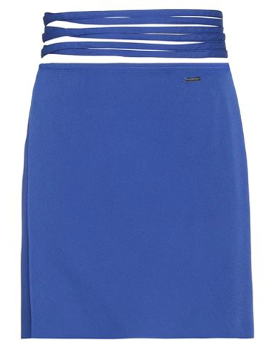 Dsquared2 Woman Mini Skirt Bright Blue Size 2 Acetate, Viscose