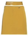 Dsquared2 Woman Mini Skirt Mustard Size 2 Acetate, Viscose In Yellow