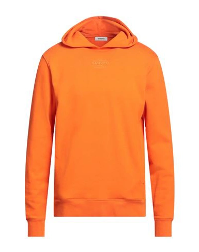 Sandro Man Sweatshirt Orange Size M Cotton