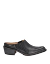 MOMA MOMA WOMAN MULES & CLOGS BLACK SIZE 7.5 LEATHER