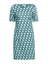 Camicettasnob Woman Mini Dress Turquoise Size 10 Cotton, Elastane In Blue