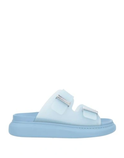 Alexander Mcqueen Woman Sandals Sky Blue Size 10 Plastic